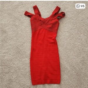Bebe red bandage dress